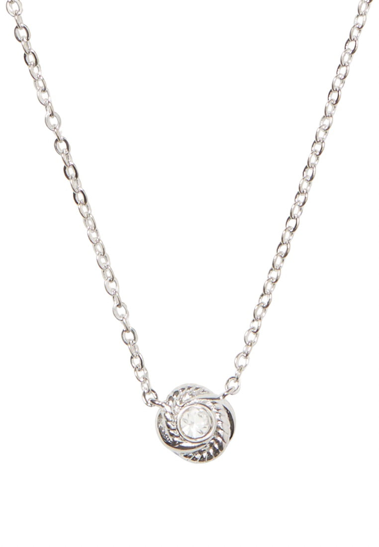 Infinity & Beyond Knot Mini Pendant Necklace Silver