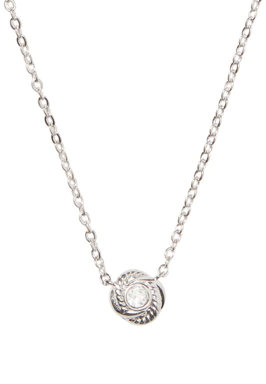 Infinity & Beyond Knot Mini Pendant Necklace Silver