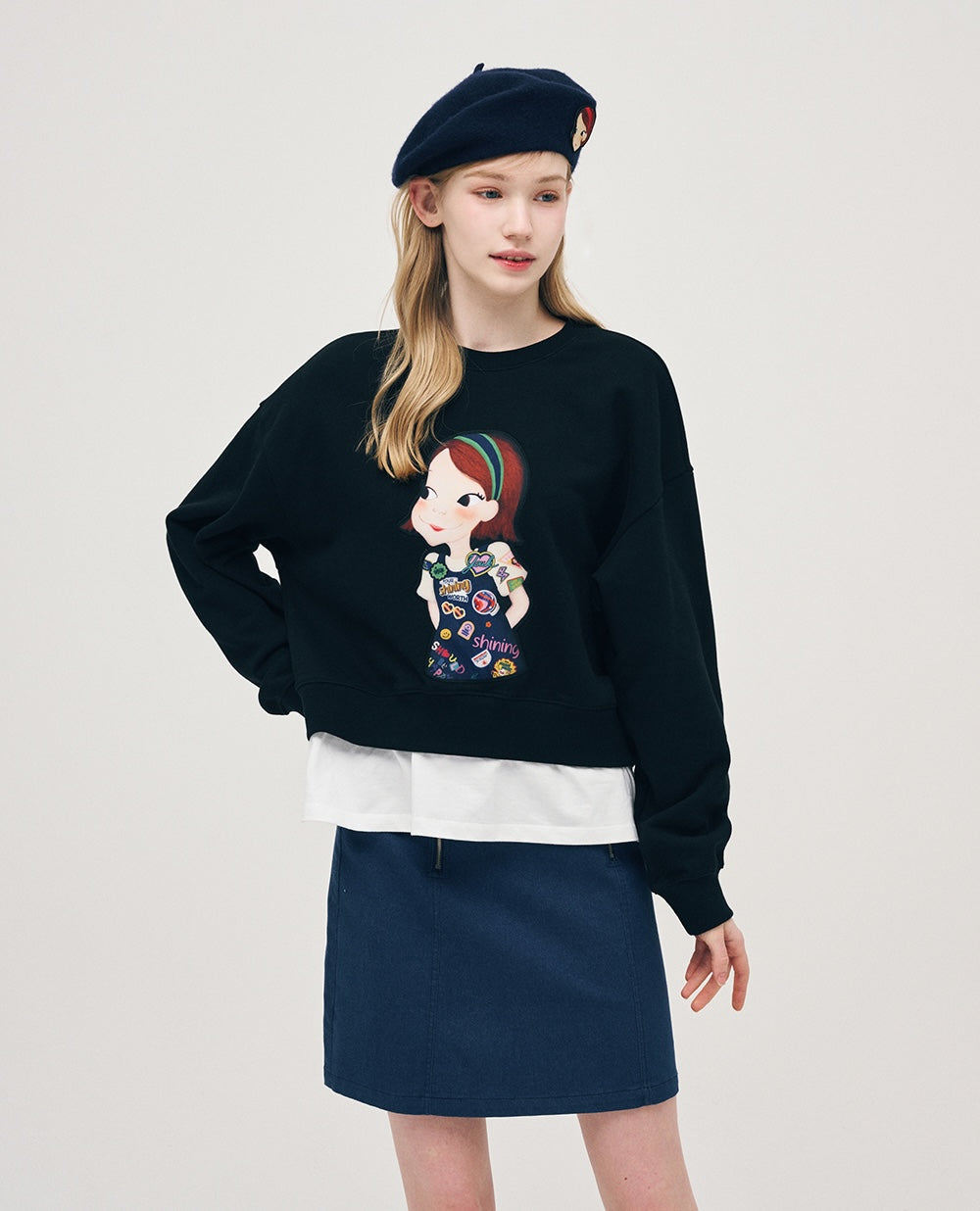 Hemline Layered Sweatshirt F Icon Ria