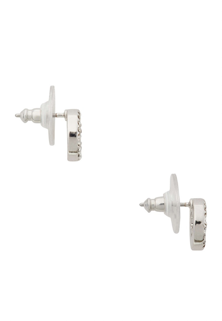 Spot The Spade Pave Halo Spade Studs Silver
