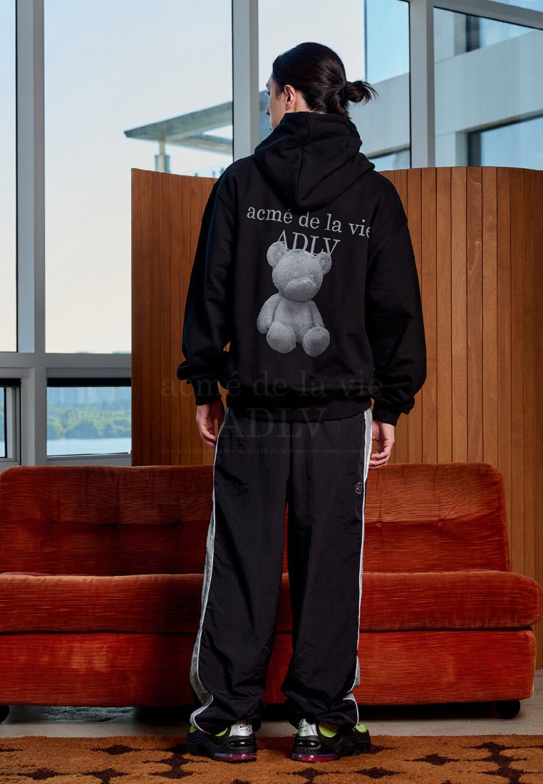 Fuzzy Bear Hoodie Black