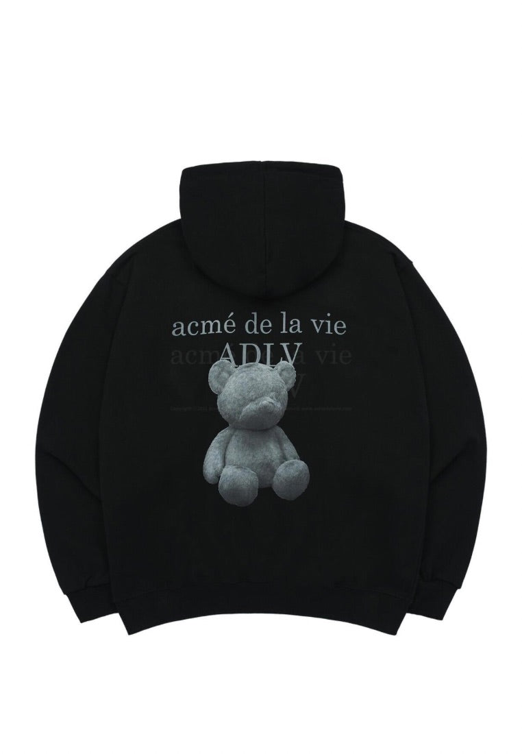 Fuzzy Bear Hoodie Black
