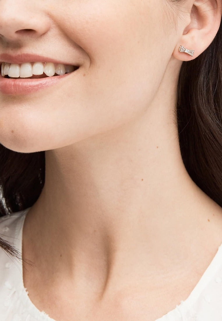 Ready Set Bow Pave Bow Studs Rose Gold