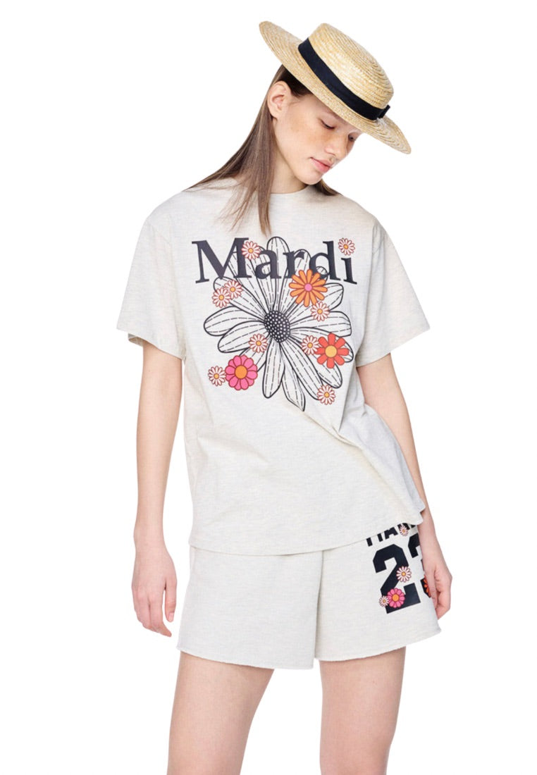 Tshirt Flower Mardi Blossom Oatmeal Black