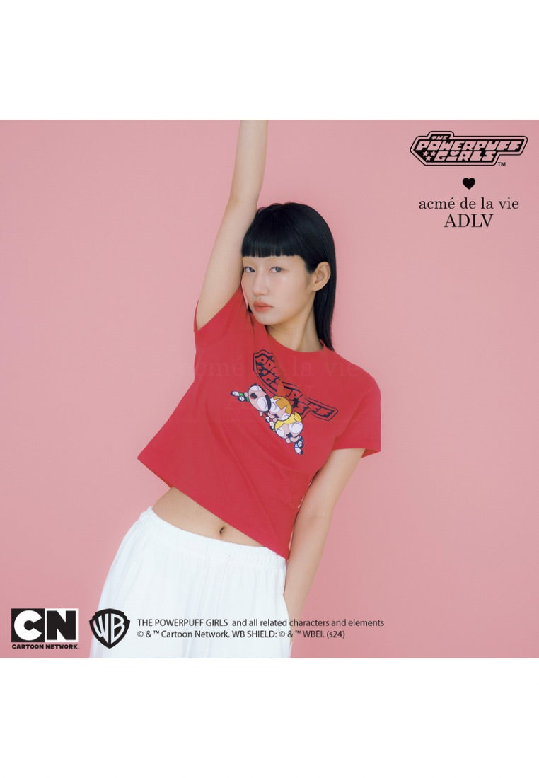 The Powerpuff Girls x Acmedelavie Logo Crop T-Shirts Pink