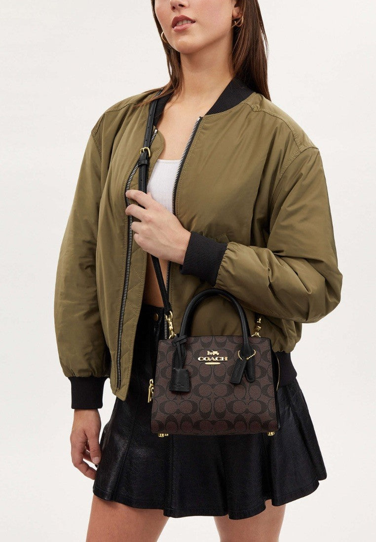 Andrea Carryall Bag In Signature Canvas Brown Black