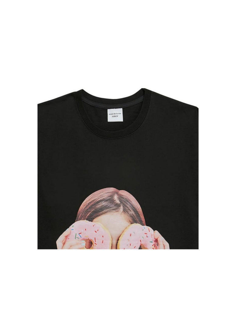 Baby Face Short Sleeve T-Shirt Donut 3 Black