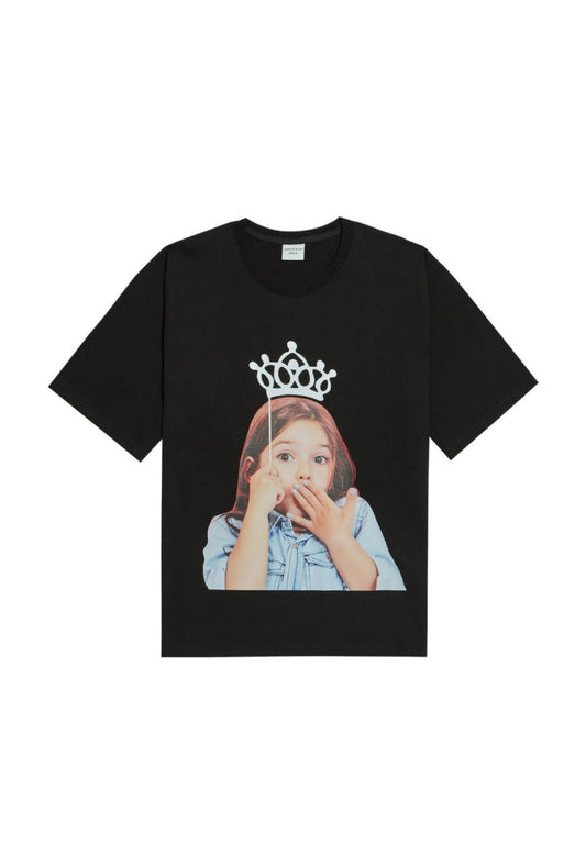 Baby Face Short Sleeve T-Shirt Black Tiara