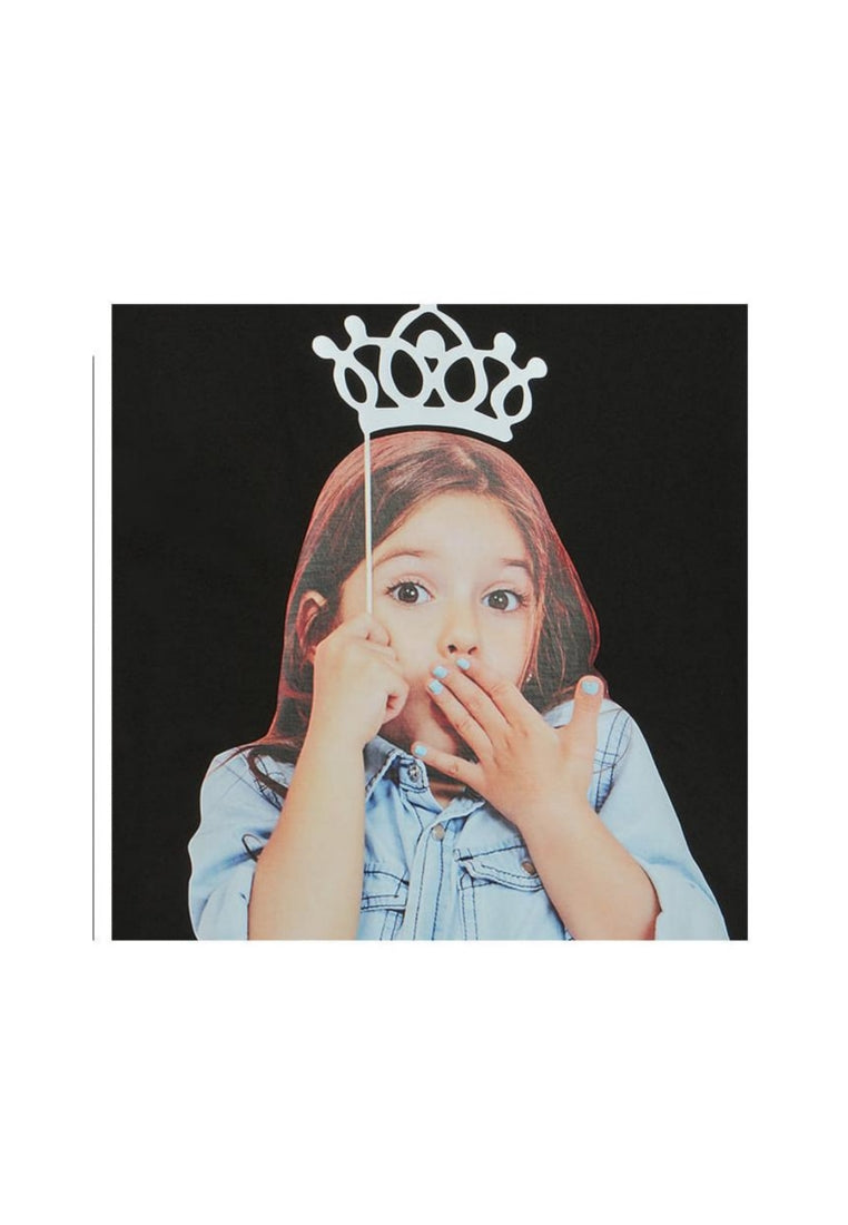 Baby Face Short Sleeve T-Shirt Black Tiara