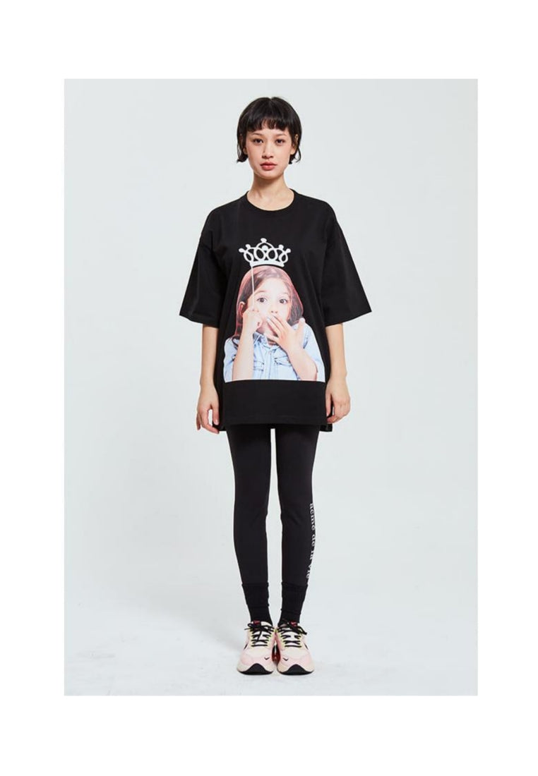 Baby Face Short Sleeve T-Shirt Black Tiara