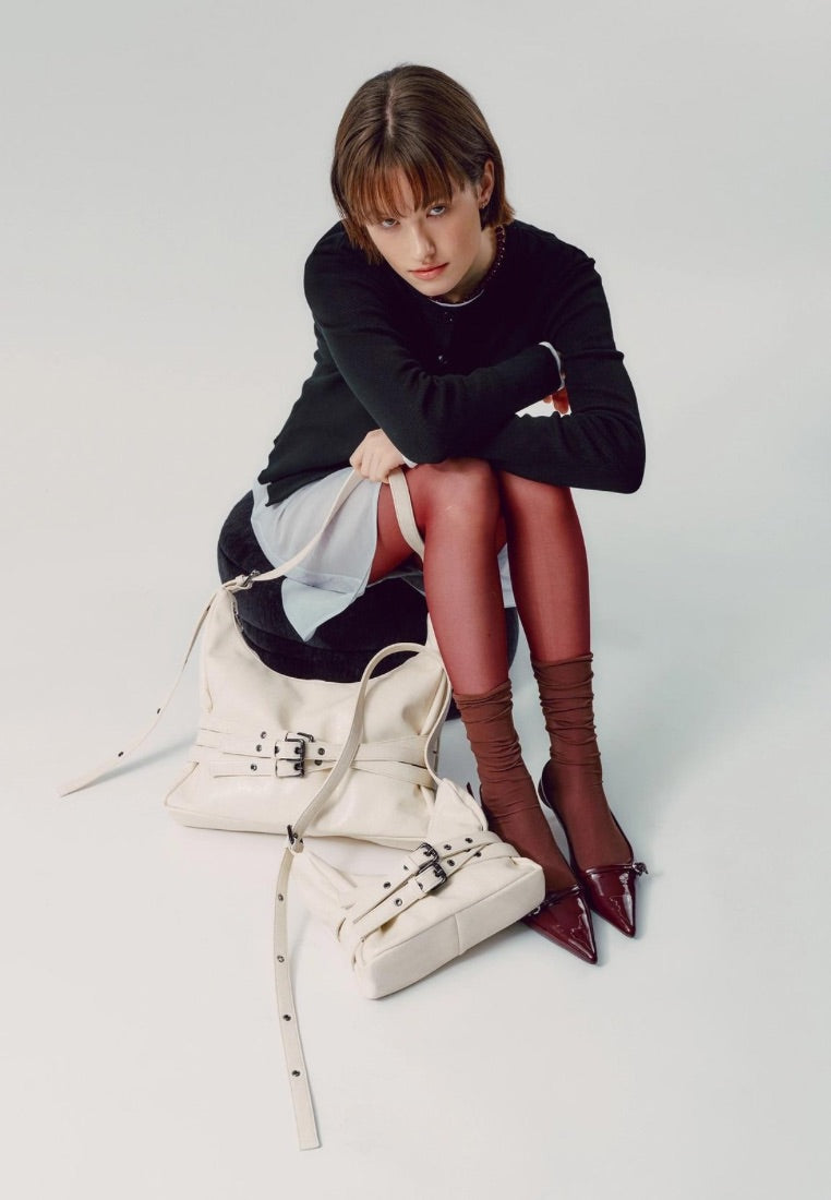 Trio Belt Mug Bag L Nappa Ivory