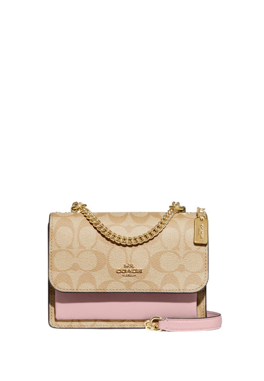 Mini Klare Crossbody In Signature Canvas Powder Pink