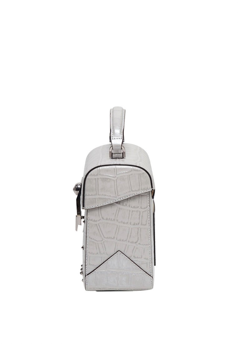 Trunkino Small Croco Silver Grey