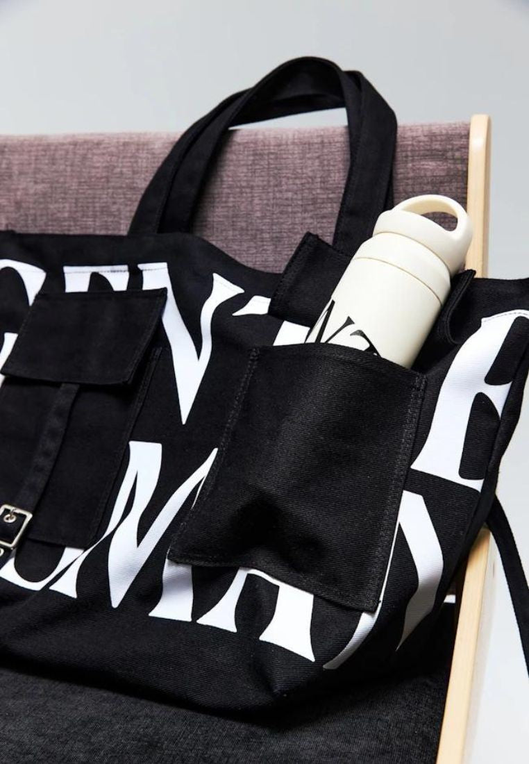 Double Pocket Tote Black