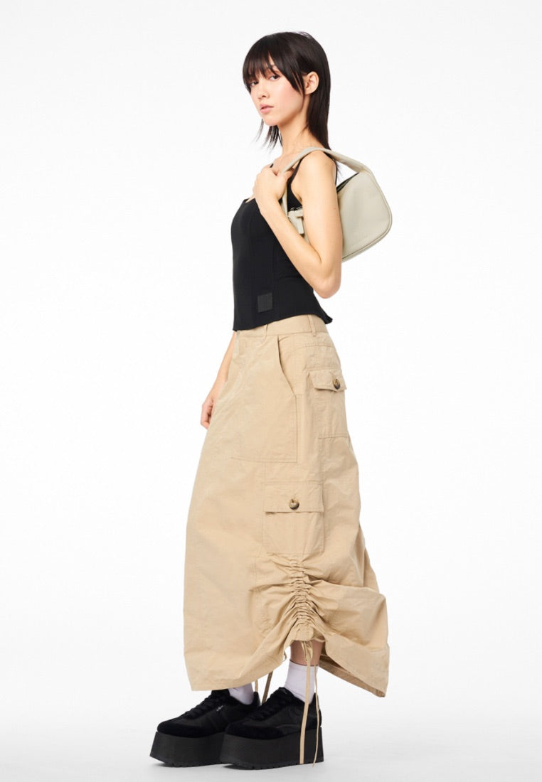 Pushlock Leather The Mini Hobo Cloud White