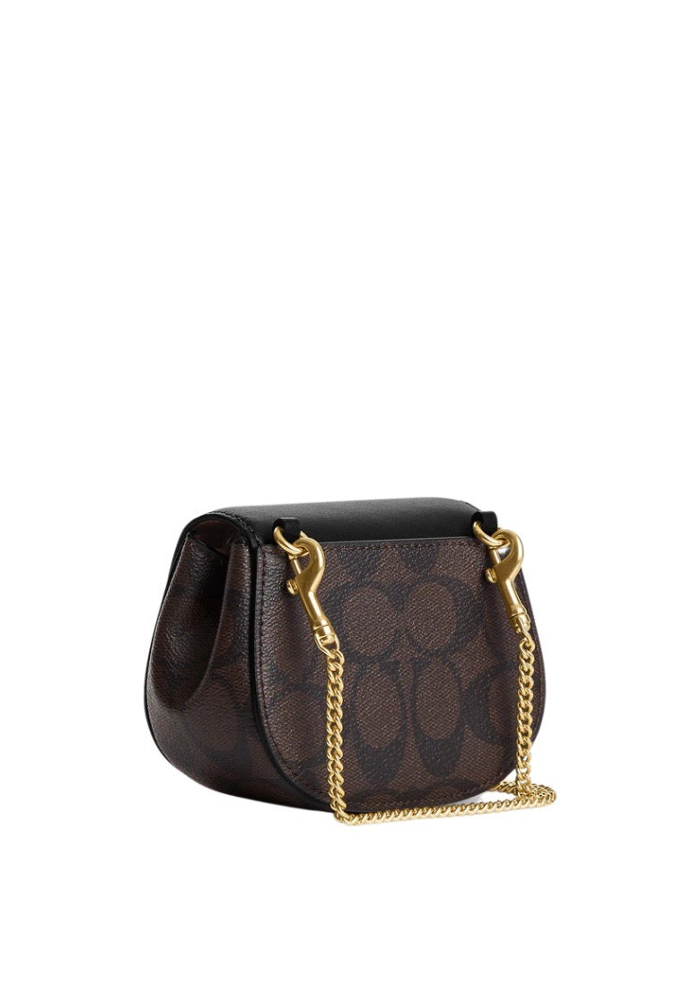 Morgan Card Case On A Chain In Signature Canvas Brown Black