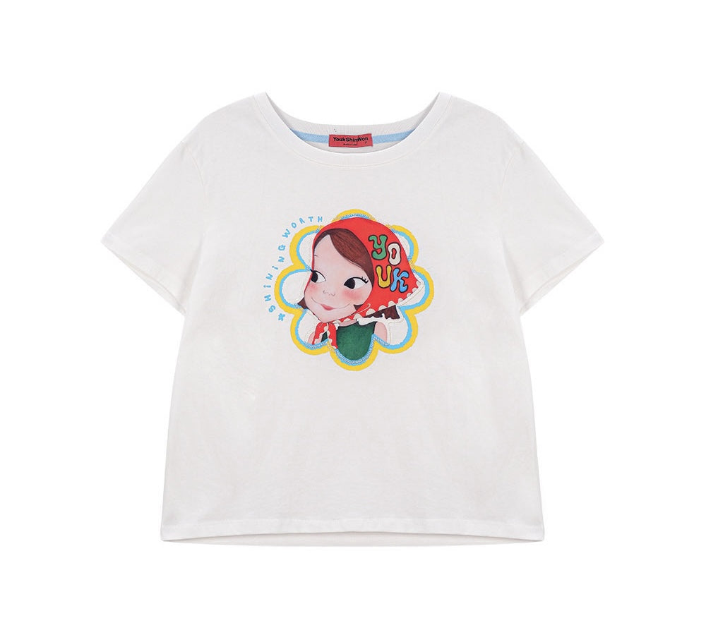 Line Flower T-Shirt F Ria