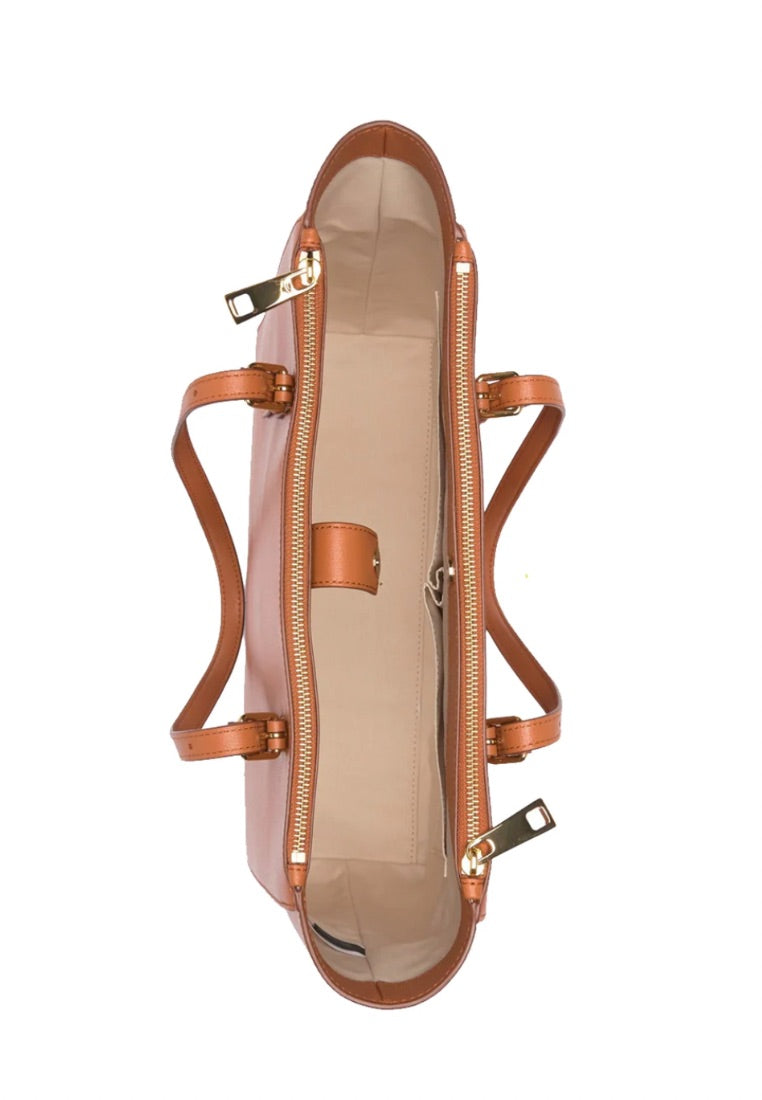 Commuter Leather Tote Bag Smoked Almond