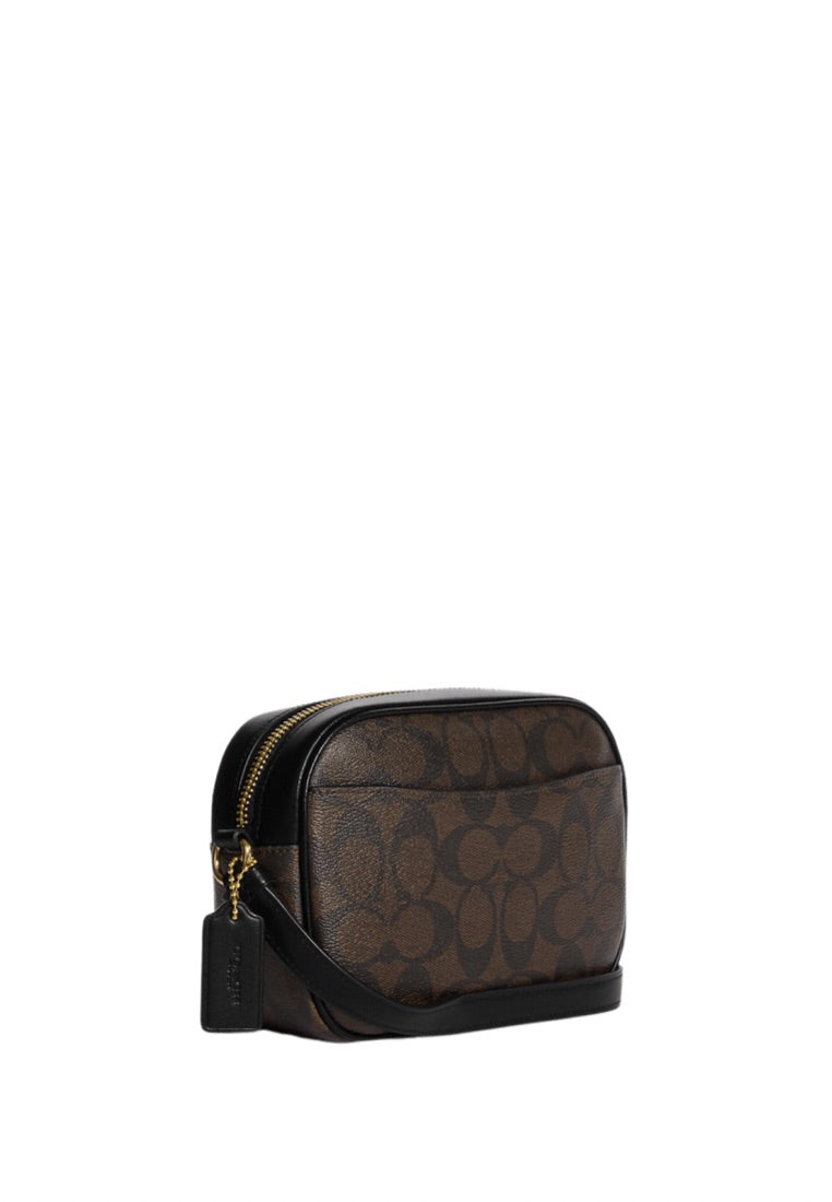 Mini Jamie Camera Bag In Signature Canvas Brown Black