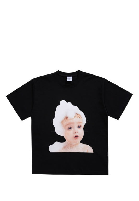 Baby Face Short Sleeve T-Shirt Black Bubble