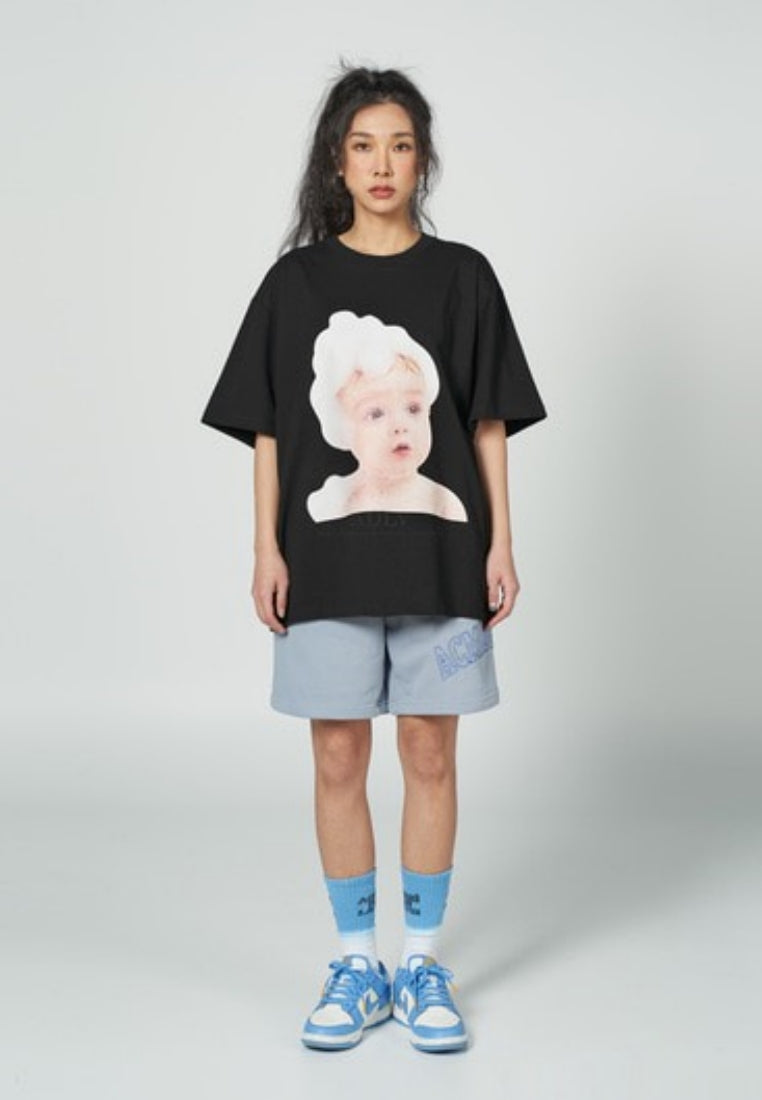 Baby Face Short Sleeve T-Shirt Black Bubble