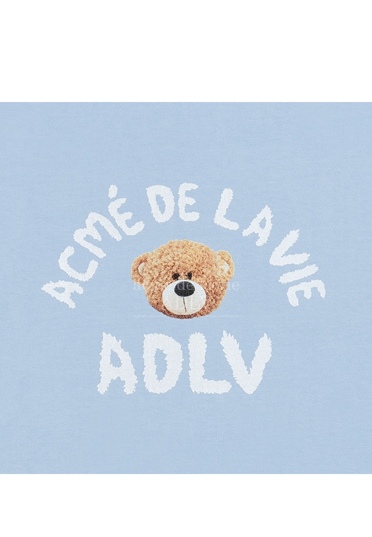 Teddy Bear (Bear Doll) Short Sleeve T-Shirt Sky Blue