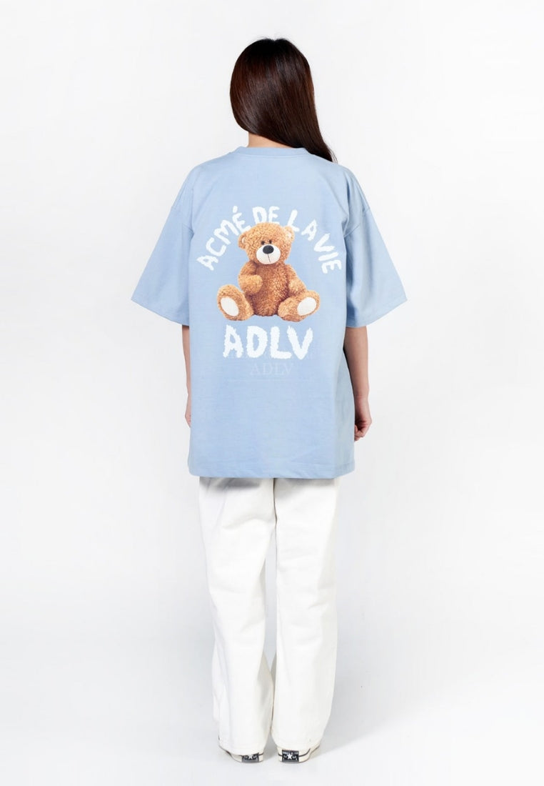 Teddy Bear (Bear Doll) Short Sleeve T-Shirt Sky Blue