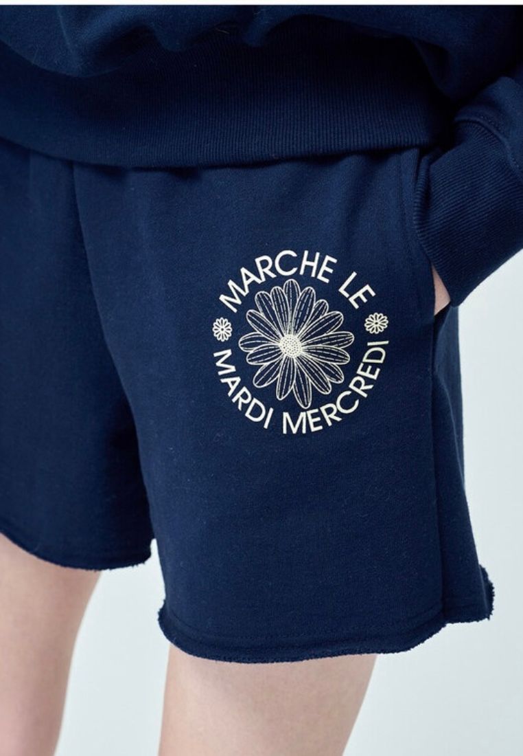 SWEAT SHORTS Marche Emblem Navy Cream
