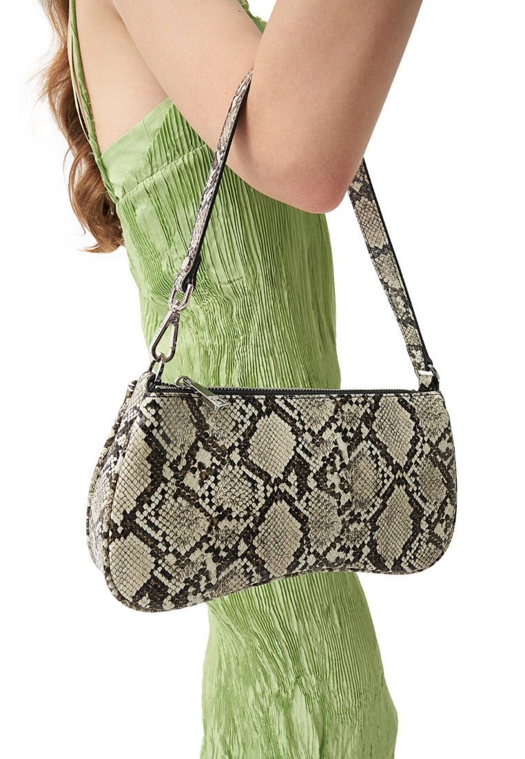 Eva Shoulder Handbag - Natural Snake Embossed