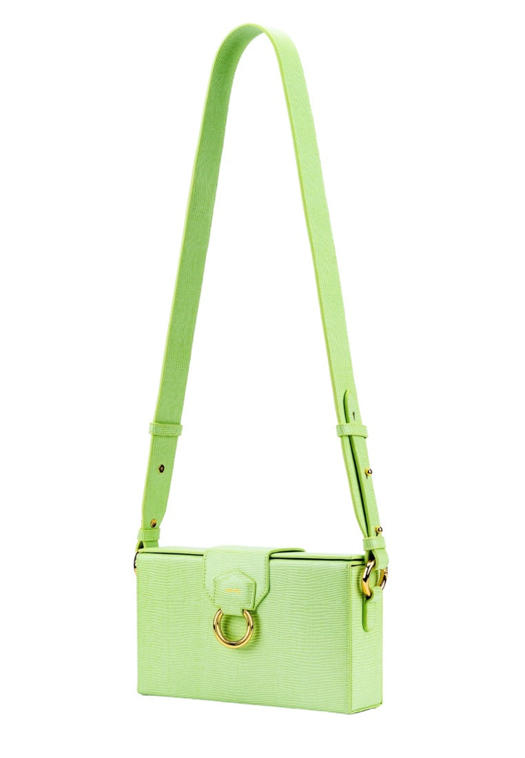 Grace Box Bag - Lime Green Lizard