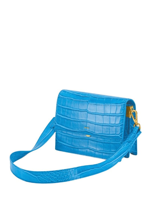 Mini Flap Bag - Lake Blue Croc