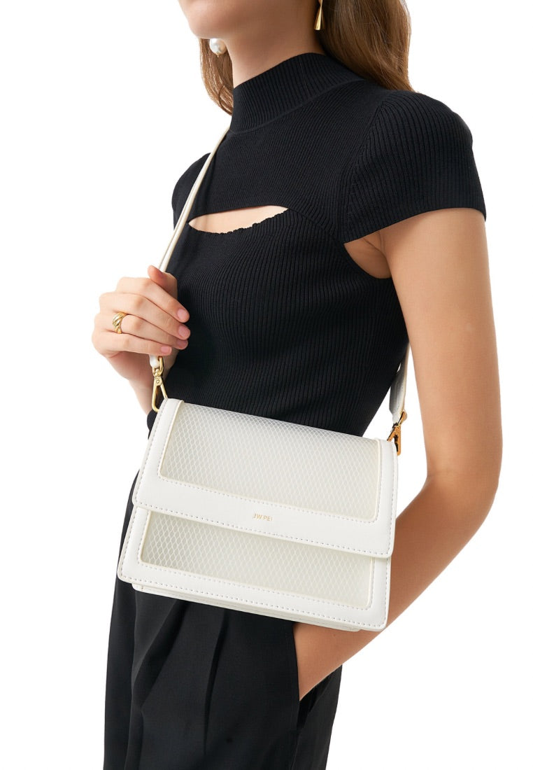 Mini Flap Bag See Through Effect Bag White