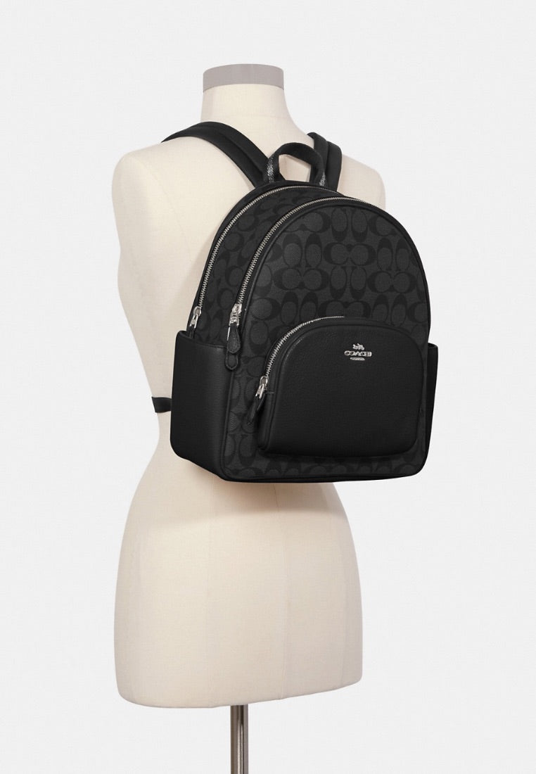 Court Backpack In Signature Canvas Graphite Black