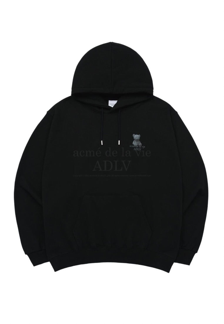 Fuzzy Bear Hoodie Black