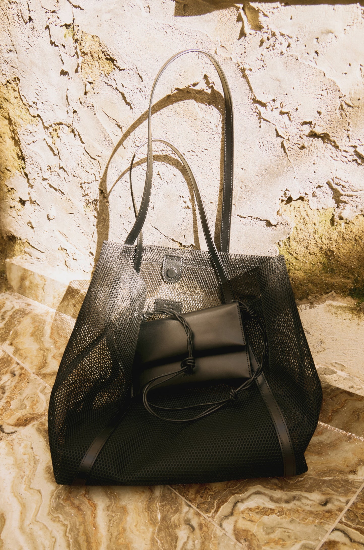 2WAY MESH BAG soft black