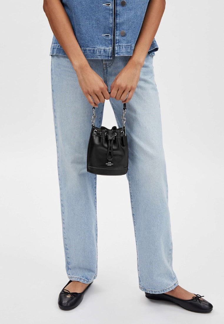 Mini Bucket Bag Silver Black