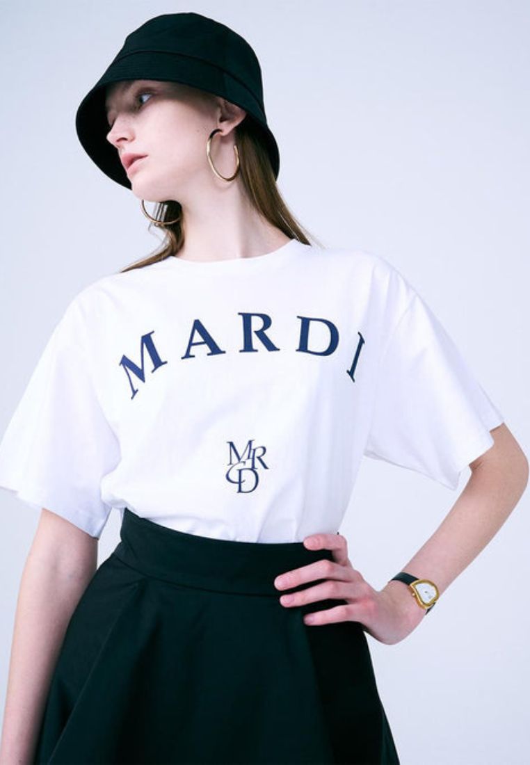 Tshirt Logo Mrcd White Navy