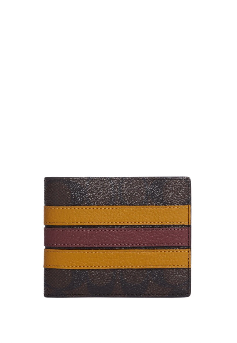 3 In 1 Wallet In Signature Canvas With Varsity Stripe Buttercup Multi