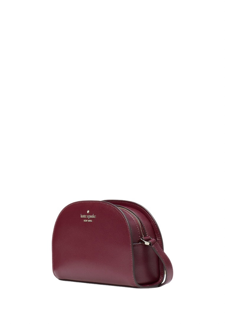 Perry Leather Dome Crossbody Deep Berry