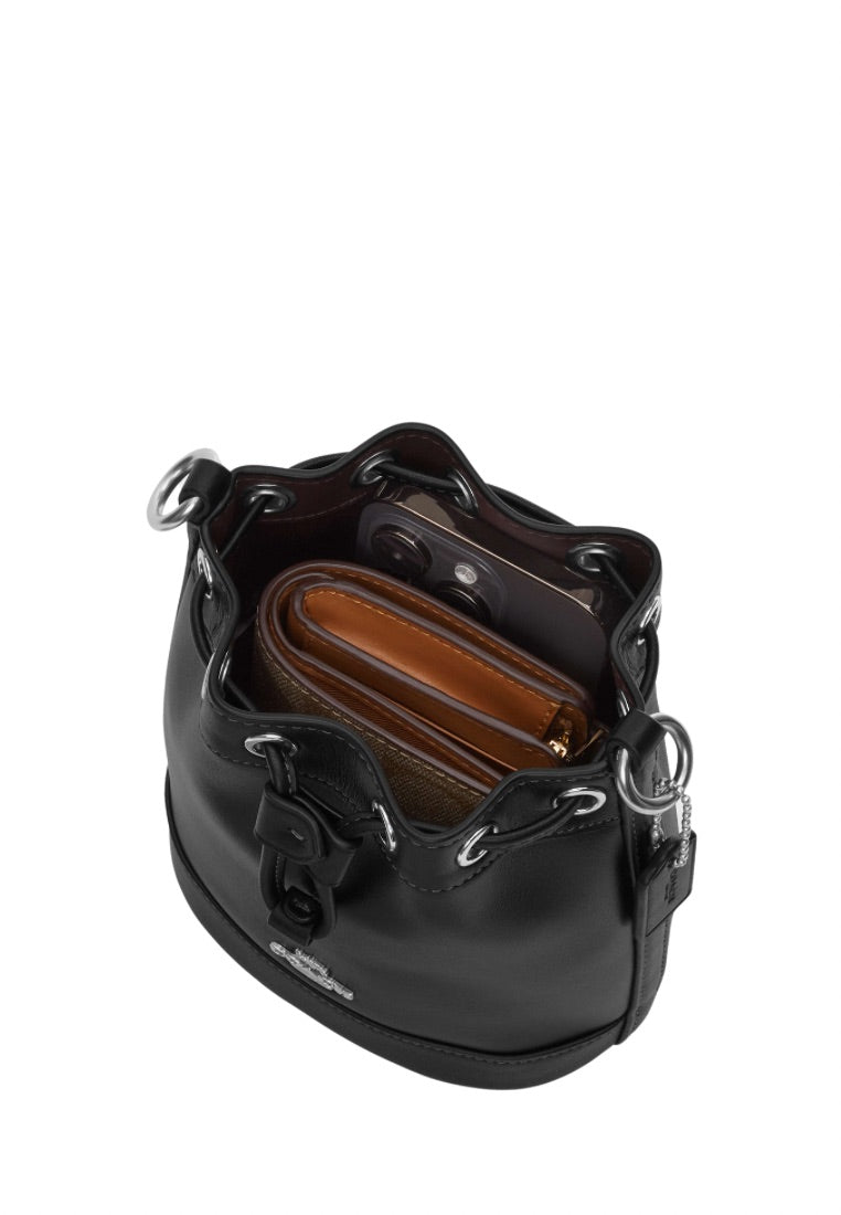 Mini Bucket Bag Silver Black