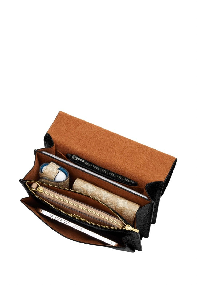 Klare Crossbody Bag In Micro Signature Canvas Khaki Black