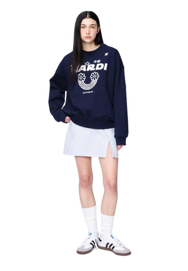 Sweatshirt Rainbow Crack Navy White