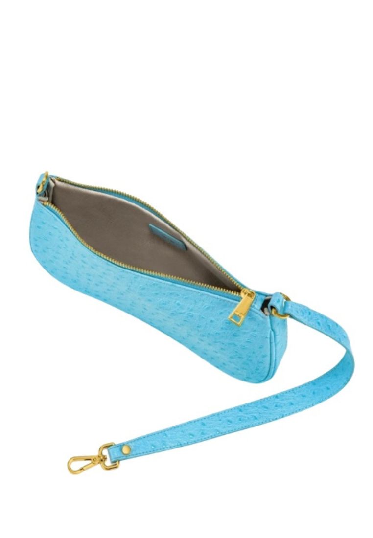 Eva Shoulder Bag - Lake Blue Ostrich