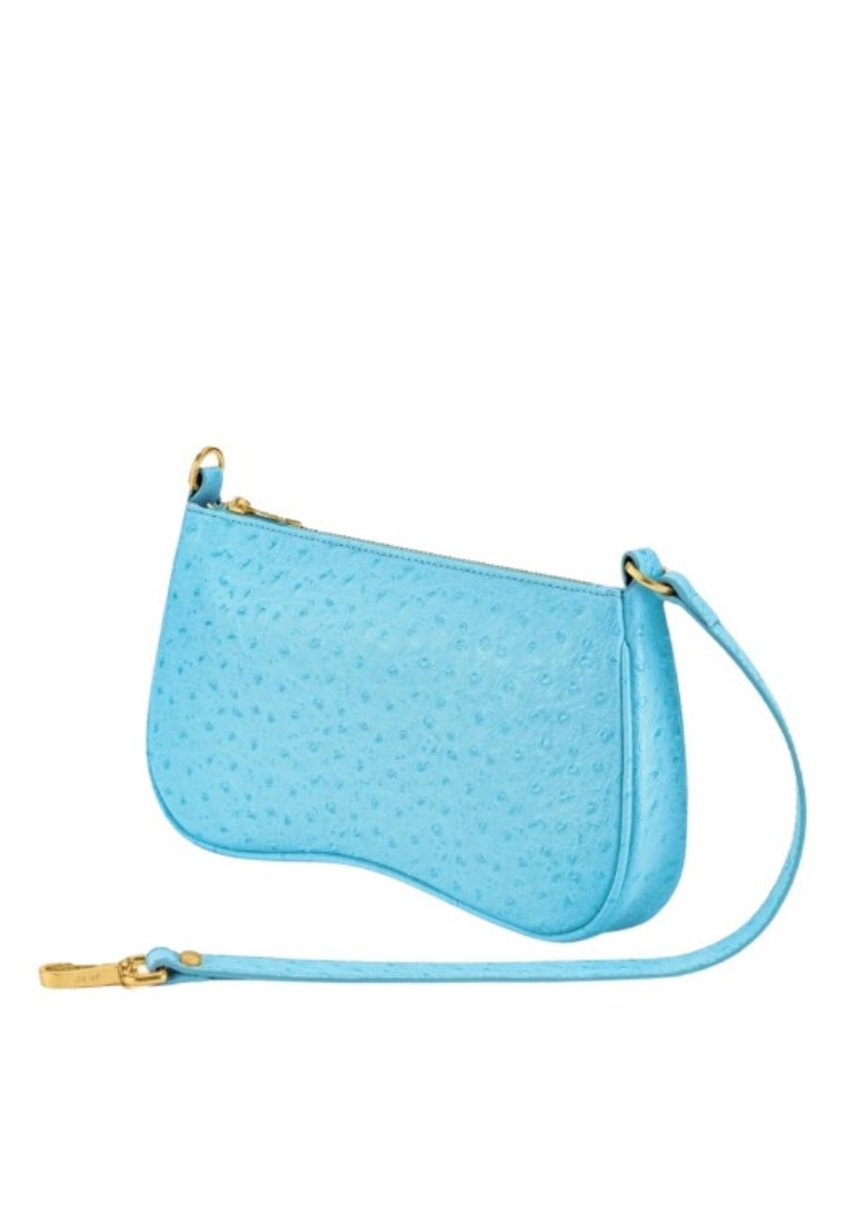 Eva Shoulder Bag - Lake Blue Ostrich