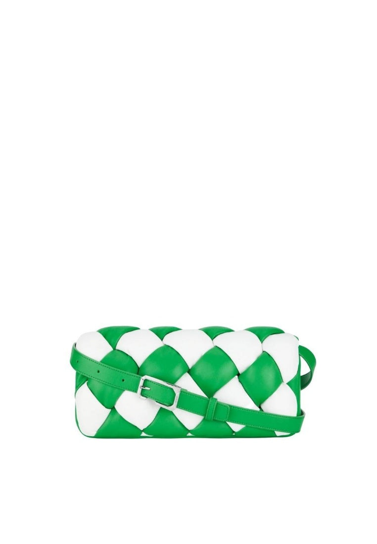 Maze Shoulder Bag - Grass Green & White