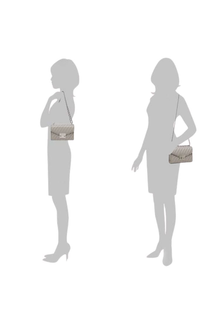 Rose Quilted Leather Small Crossbody Heather Grey