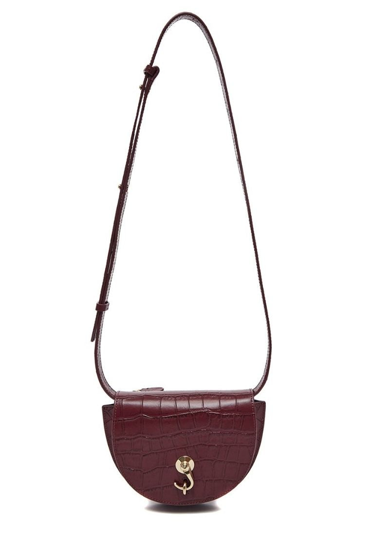 City Bag Croco Small Burgundy
