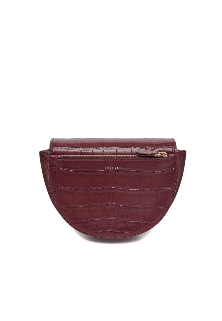 City Bag Croco Small Burgundy