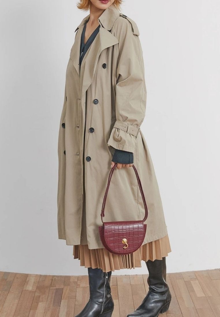 City Bag Croco Small Burgundy