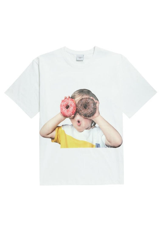 Baby Face Short Sleeve T-Shirt White Donut 1